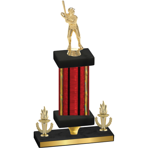 Premium Single Red Glacier Victory Baseball Trophy