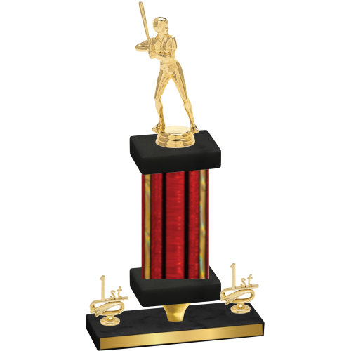 Premium Single Red Glacier First Place Softball Trophy