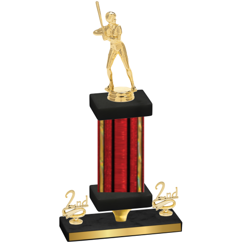 Premium Single Red Glacier Second Place Softball Trophy