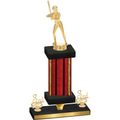 Premium Single Red Glacier Third Place Softball Trophy