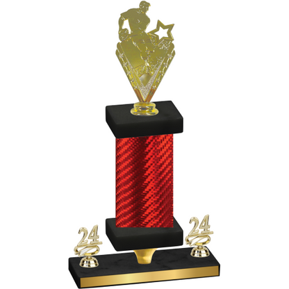 Premium Single Red Carbon Fiber Year Rugby Trophy