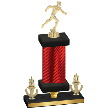 Premium Single Red Carbon Fiber Victory Running Trophy