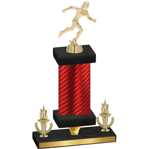 Premium Single Red Carbon Fiber Victory Running Trophy