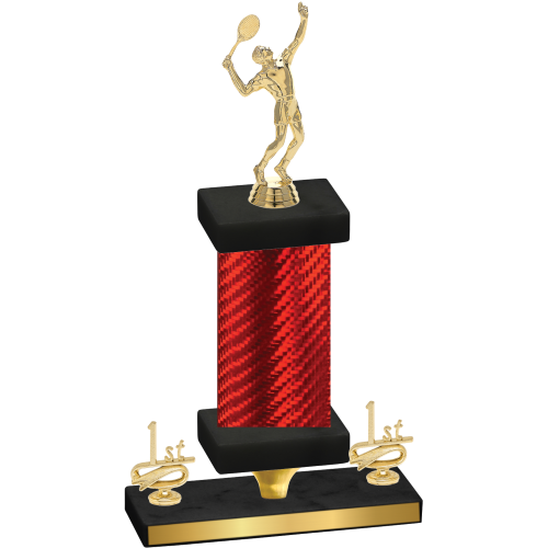 Premium Single Red Carbon Fiber First Place Tennis Trophy