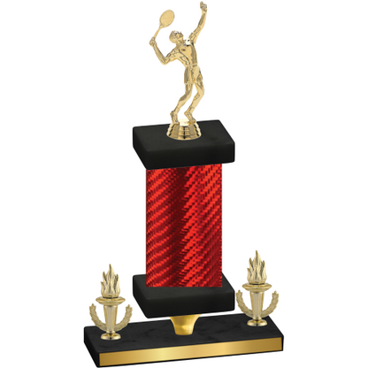 Premium Single Red Carbon Fiber Victory Tennis Trophy