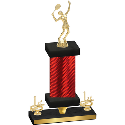 Premium Single Red Carbon Fiber First Place Tennis Trophy