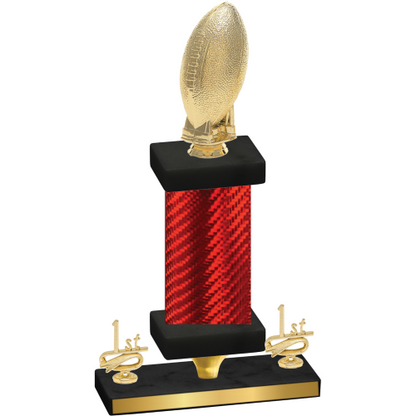 Premium Single Red Carbon Fiber First Place Football Trophy