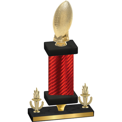 Premium Single Red Carbon Fiber Victory Football Trophy