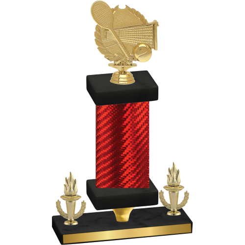 Premium Single Red Carbon Fiber Victory Tennis Trophy