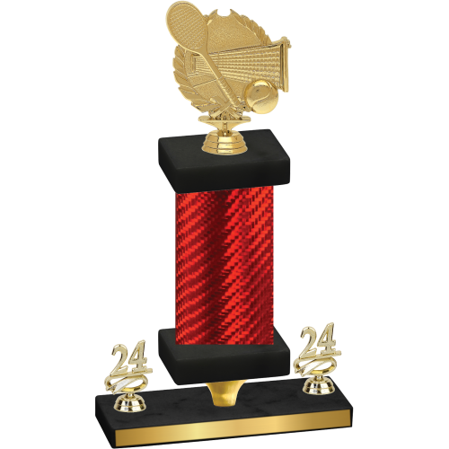 Premium Single Red Carbon Fiber Year Tennis Trophy