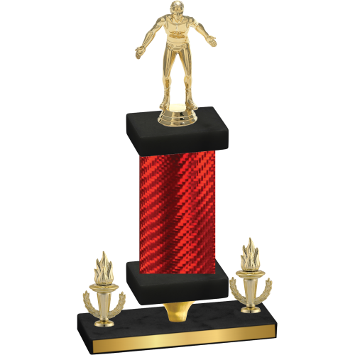 Premium Single Red Carbon Fiber Victory Wrestling Trophy