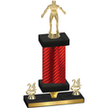 Premium Single Red Carbon Fiber Year Wrestling Trophy