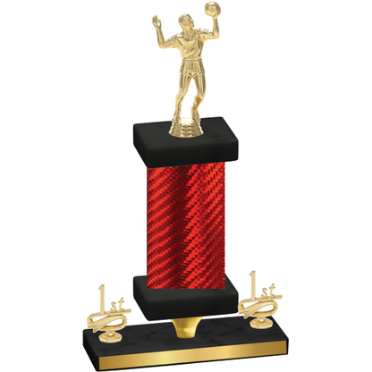 Premium Single Red Carbon Fiber First Place Volleyball Trophy