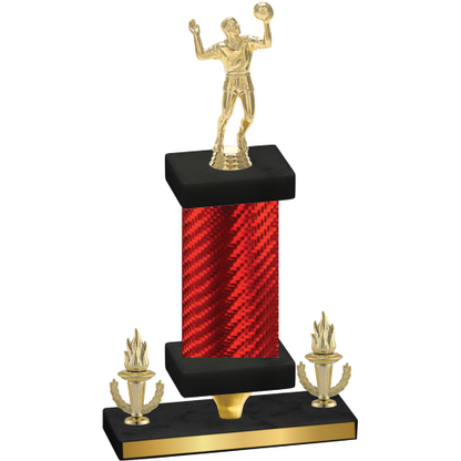 Premium Single Red Carbon Fiber Victory Volleyball Trophy