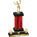 Premium Single Red Carbon Fiber First Place Volleyball Trophy