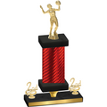 Premium Single Red Carbon Fiber Second Place Volleyball Trophy