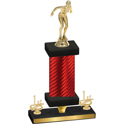 Premium Single Red Carbon Fiber First Place Tennis Trophy