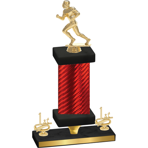 Premium Single Red Carbon Fiber First Place Football Trophy