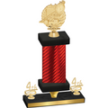 Premium Single Red Carbon Fiber Fourth Place Swimming Trophy