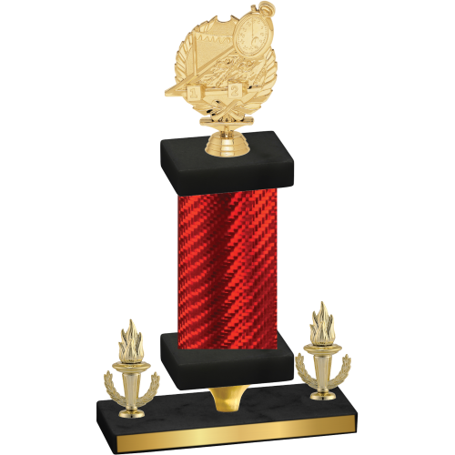 Premium Single Red Carbon Fiber Victory Swimming Trophy