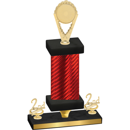 Premium Single Red Carbon Fiber Second Place Insert Trophy