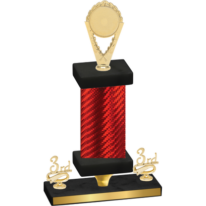 Premium Single Red Carbon Fiber Third Place Insert Trophy