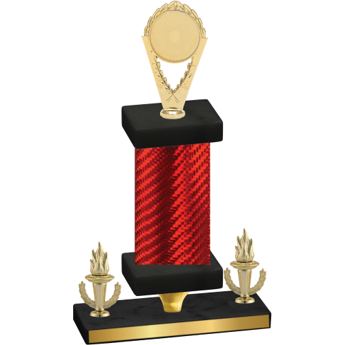 Premium Single Red Carbon Fiber Victory Insert Trophy