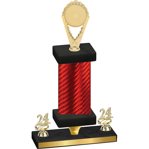 Premium Single Red Carbon Fiber Year Insert Trophy