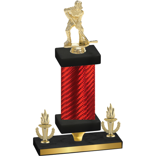 Premium Single Red Carbon Fiber Victory Hockey Trophy