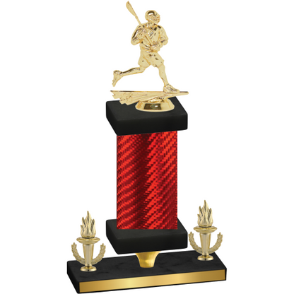 Premium Single Red Carbon Fiber Victory Lacrosse Trophy