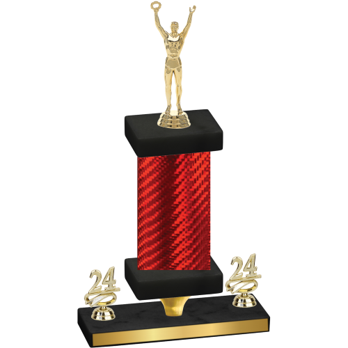 Premium Single Red Carbon Fiber Year Victory Trophy