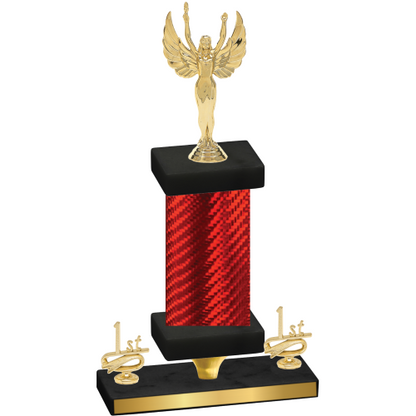 Premium Single Red Carbon Fiber First Place Victory Trophy