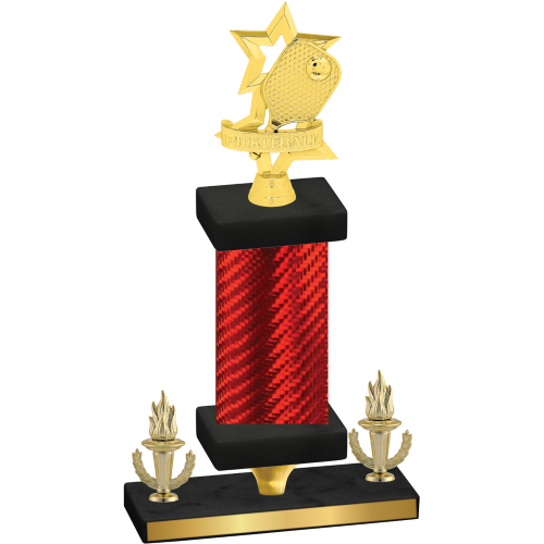 Premium Single Red Carbon Fiber Victory Pickleball Trophy