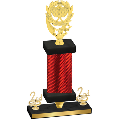 Premium Single Red Carbon Fiber Second Place Pickleball Trophy