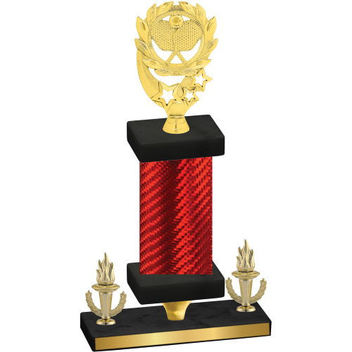 Premium Single Red Carbon Fiber Victory Pickleball Trophy