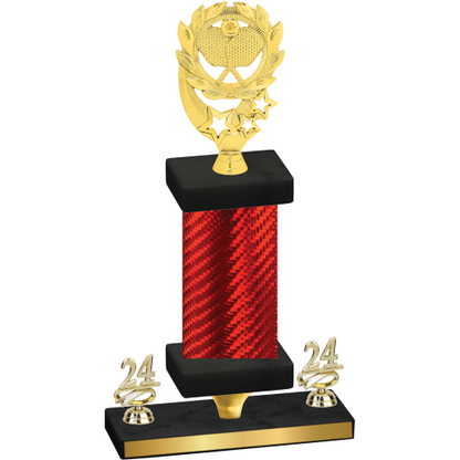 Premium Single Red Carbon Fiber Year Pickleball Trophy