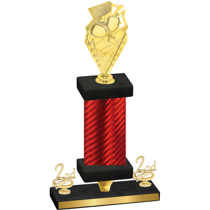 Premium Single Red Carbon Fiber Second Place Pickleball Trophy