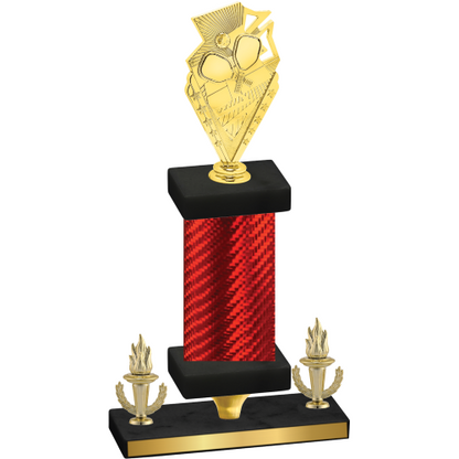 Premium Single Red Carbon Fiber Victory Pickleball Trophy