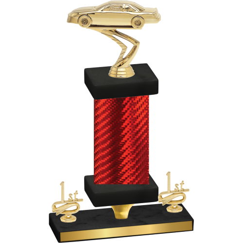 Premium Single Red Carbon Fiber First Place Cars Trophy