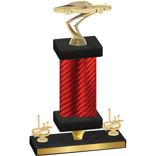 Premium Single Red Carbon Fiber First Place Cars Trophy