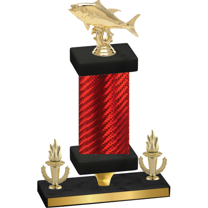 Premium Single Red Carbon Fiber Victory Fishing Trophy