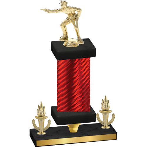 Premium Single Red Carbon Fiber Victory Shooter Trophy