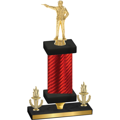 Premium Single Red Carbon Fiber Victory Shooter Trophy