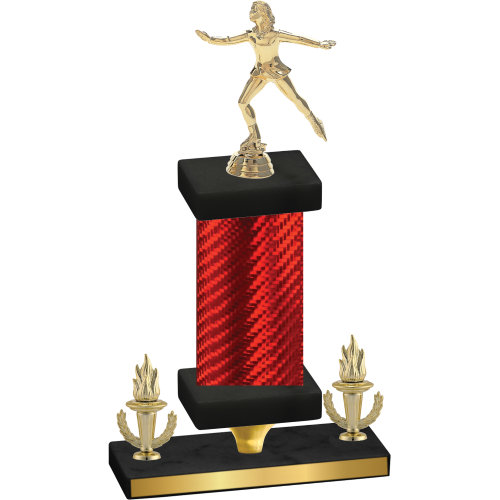 Premium Single Red Carbon Fiber Victory Skater Trophy