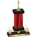 Premium Single Red Carbon Fiber First Place Chess Trophy