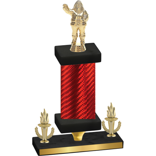 Premium Single Red Carbon Fiber Victory Holiday Trophy