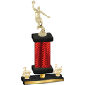 Premium Single Red Carbon Fiber Third Place Basketball Trophy