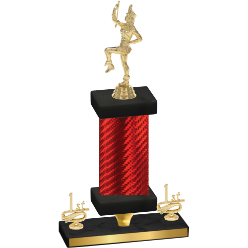 Premium Single Red Carbon Fiber First Place Majorette Trophy