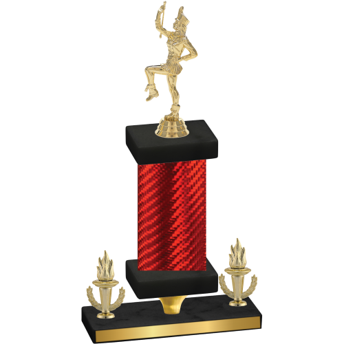 Premium Single Red Carbon Fiber Victory Majorette Trophy