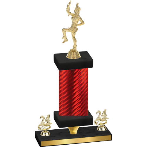 Premium Single Red Carbon Fiber Year Majorette Trophy